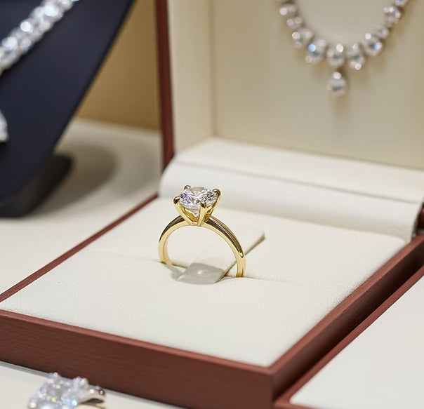 Anello solitario diamante naturale 0,55ct certificato IGI D IF