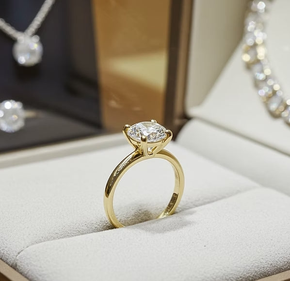 Anello solitario diamante naturale 0,55ct certificato IGI D IF