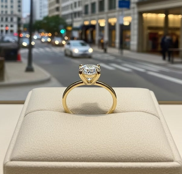 Anello solitario diamante naturale 0,55ct certificato IGI D IF