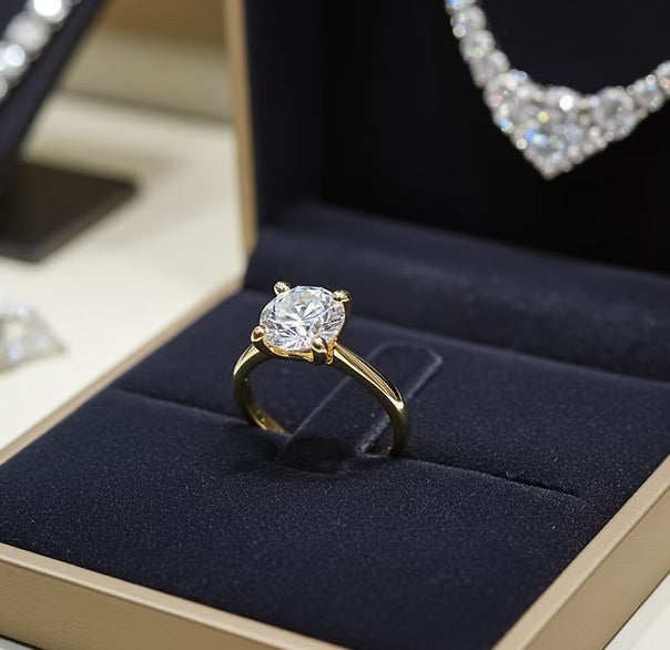 Anello solitario diamante naturale 0,55ct certificato IGI D IF