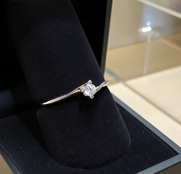 Anello solitario diamante naturale 0.25ct certificato IGI D IF