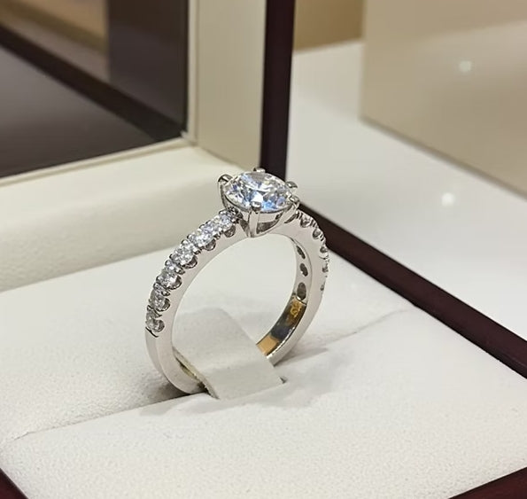 Anello solitario diamante naturale 1,20ct certificato IGI D IF