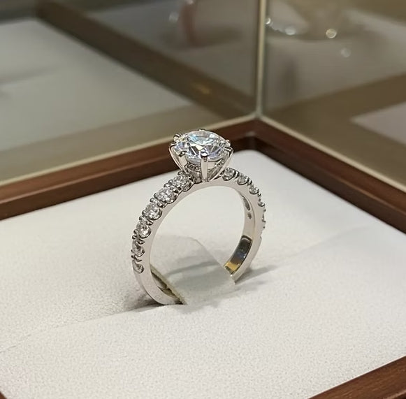 Anello solitario diamante naturale 1,20ct certificato IGI D IF