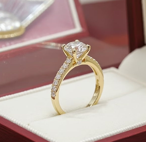 Anello di fidanzamento - 18k giallo - 1.29ct. tw. Diamante (Naturale)