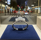 Anello Trilogy in oro bianco 18k con diamanti naturali 1,35 ct