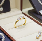 Anello Trilogy in oro Giallo 18k con diamanti naturali 0,65 ct