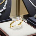 Anello Trilogy in oro Giallo 18k con diamanti naturali 0,65 ct