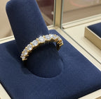 Anello riviera in oro bianco 18k - 9 diamanti naturali 1,17 ct