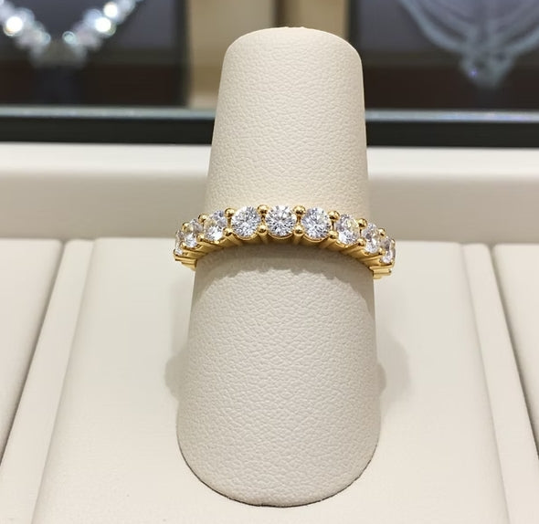 Anello riviera in oro bianco 18k - 9 diamanti naturali 1,17 ct