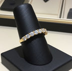 Anello riviera in oro bianco 18k - 9 diamanti naturali 1,17 ct