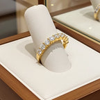 Anello riviera in oro bianco 18k - 9 diamanti naturali 1,17 ct