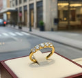 Anello riviera in oro bianco 18k con 5 diamanti naturali 0,75 ct