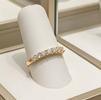Anello riviera in oro bianco 18k con 7 diamanti naturali 1.12ct