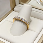 Anello riviera in oro bianco 18k con 7 diamanti naturali 1.12ct