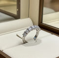 Anello riviera in oro bianco 18k con 5 diamanti naturali 0,50 ct