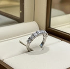 Anello riviera in oro bianco 18k con 5 diamanti naturali 0,50 ct