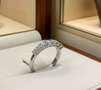 Anello riviera in oro bianco 18k con 5 diamanti naturali 0,50 ct