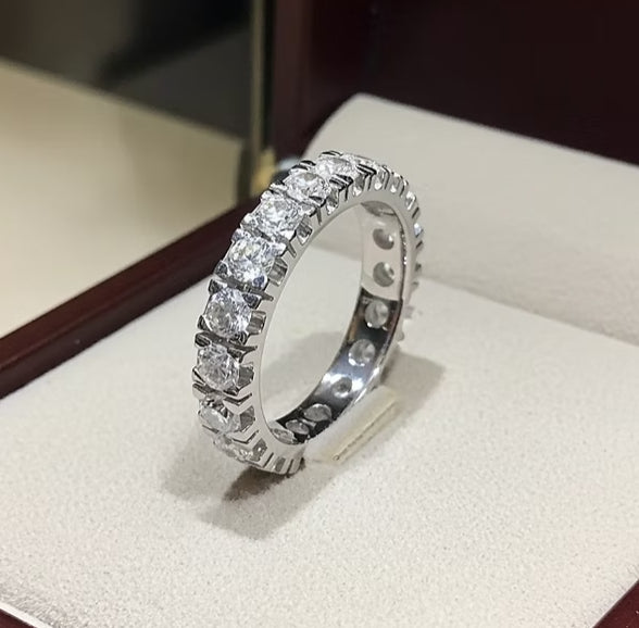 Anello veretta - Oro Bianco 18k - diamanti naturali 2,38 ct
