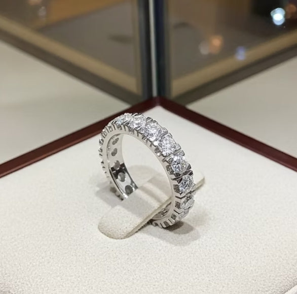 Anello veretta - Oro Bianco 18k - diamanti naturali 2,38 ct