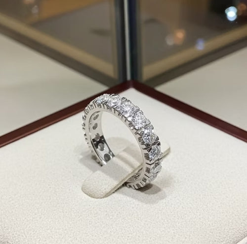 Anello veretta - Oro Bianco 18k - diamanti naturali 2,38 ct