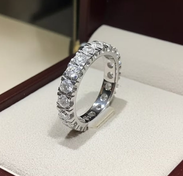 Anello veretta - Oro Bianco 18k - diamanti naturali 2,38 ct