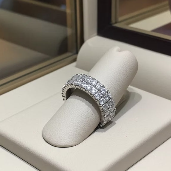 Anello - 18 carati Oro bianco - 3.08ct. tw. Diamante (Naturale) - Diamante -