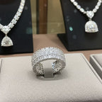 Anello veretta in oro bianco 18k e diamanti naturali 3.60ct