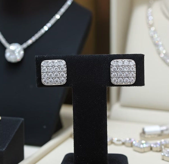 Orecchini - 18 carati Oro bianco - 1,00ct. tw. Diamante (Naturale)
