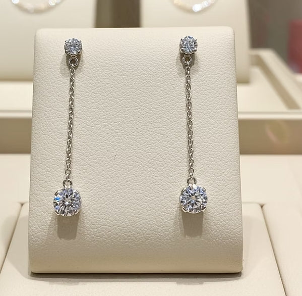 Orecchini Punto Luce - 18 carati Oro bianco - 1,30ct. tw. Diamante (Naturale)