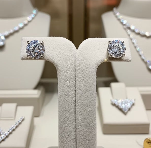 orecchini punto luce in Oro Bianco 18k - 0,20 ct D VVS1