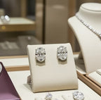 Orecchini punto luce in Oro Bianco 18k -  taglio Ovale 0,92ct Diamante Naturale