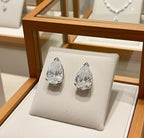 Orecchini punto luce in Oro Bianco 18k -  taglio Pera 0,26ct Diamante Naturale