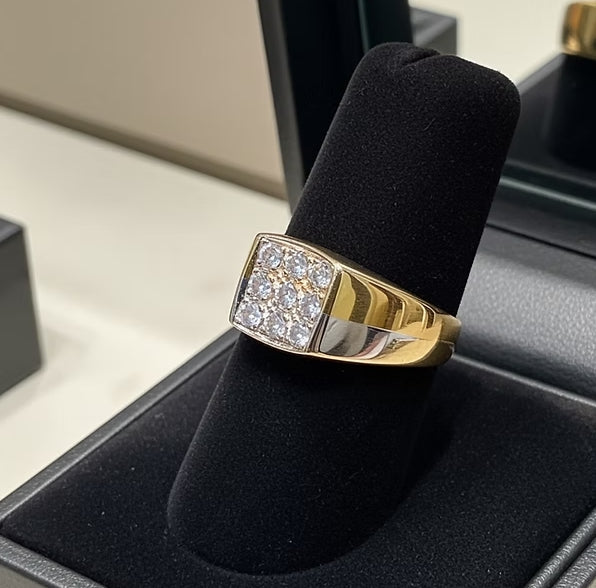 Anello Uomo - 18 carati Bicolore - 0.81ct. tw. Diamante (Naturale)