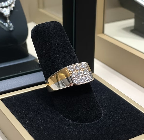 Anello Uomo - 18 carati Bicolore - 0.81ct. tw. Diamante (Naturale)