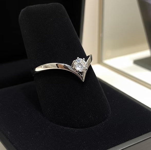 Anello solitario diamante naturale 0,50ct certificato IGI D IF