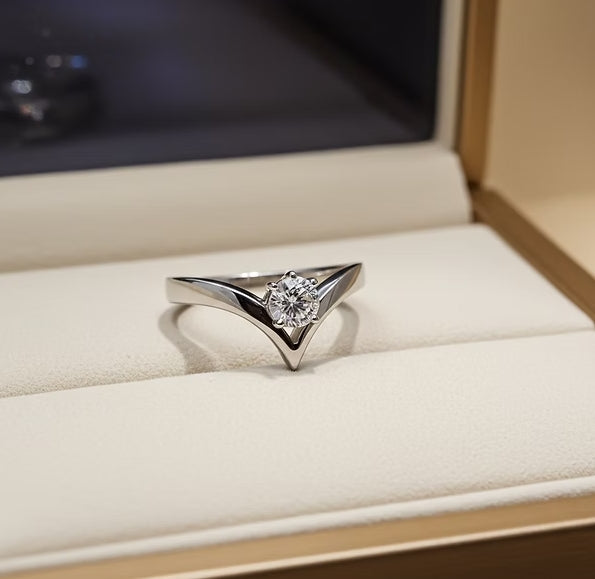Anello solitario diamante naturale 0,50ct certificato IGI D IF