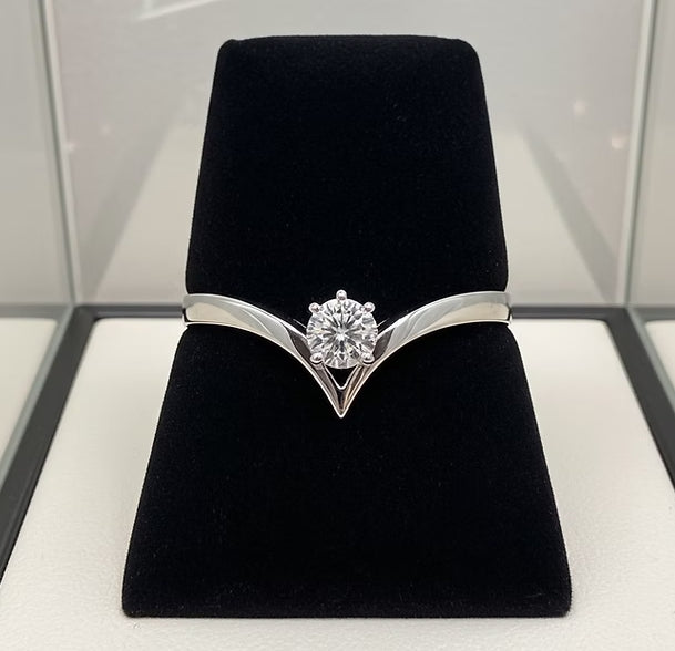 Anello solitario diamante naturale 0,50ct certificato IGI D IF