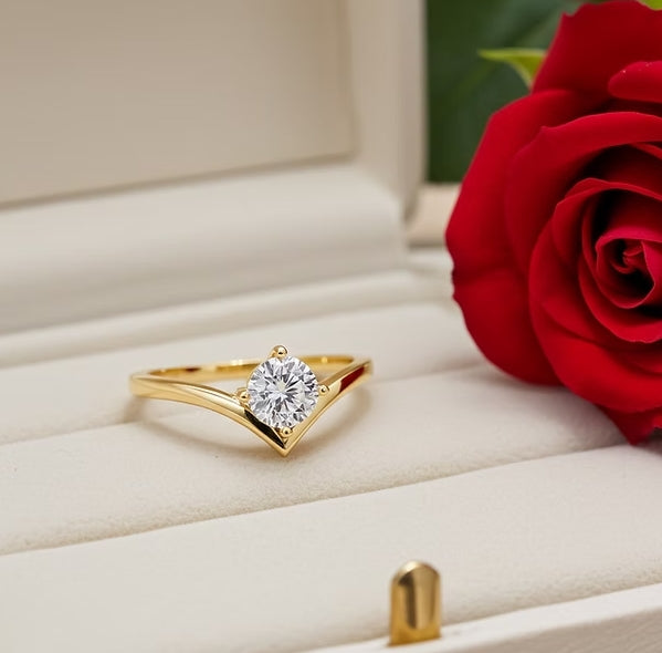 Anello solitario diamante naturale 0,50ct certificato IGI D IF