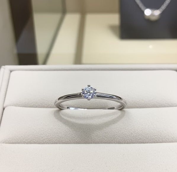 Anello di fidanzamento - 18 carati Oro bianco - 0.15ct. tw. Diamante (Naturale)