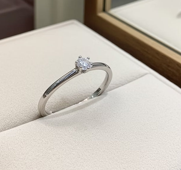 Anello di fidanzamento - 18 carati Oro bianco - 0.15ct. tw. Diamante (Naturale)