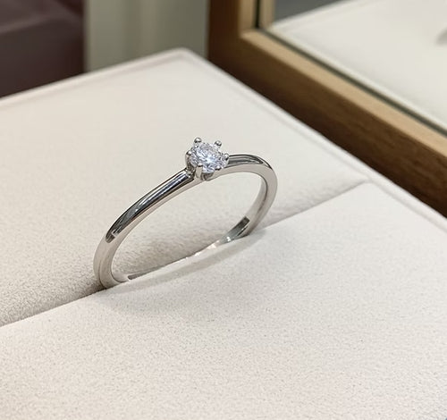 Anello di fidanzamento - 18 carati Oro bianco - 0.15ct. tw. Diamante (Naturale)
