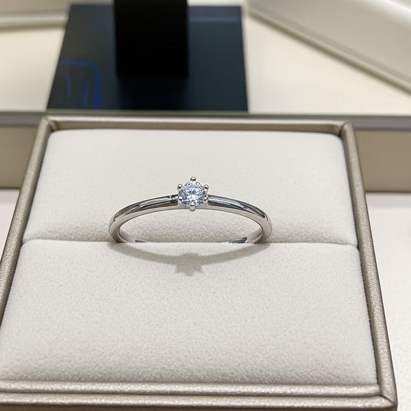 Anello di fidanzamento - 18 carati Oro bianco - 0.15ct. tw. Diamante (Naturale)