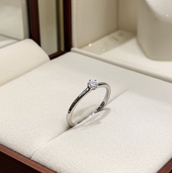Anello di fidanzamento - 18 carati Oro bianco - 0.15ct. tw. Diamante (Naturale)