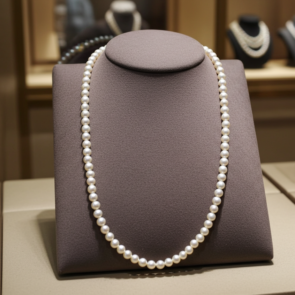 Collana in oro bianco 18k e perle naturale akoya e diamanti naturali
