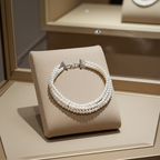 bracciale in oro bianco 18k e perla naturale in varie modello
