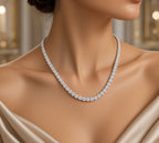 Collana tennis in oro Bianco 18k  e diamanti naturali 13ct