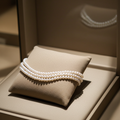 bracciale in oro bianco 18k e perla naturale in varie modello