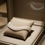 bracciale in oro bianco 18k e perla naturale in varie modello