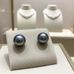 Orecchini - 18 carati Oro bianco Perla - Akoya 8 mm